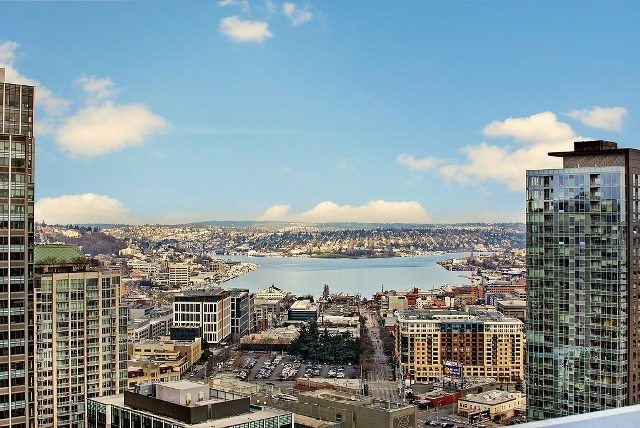 View of South Lake Union from the 31st floor in the Olive 8