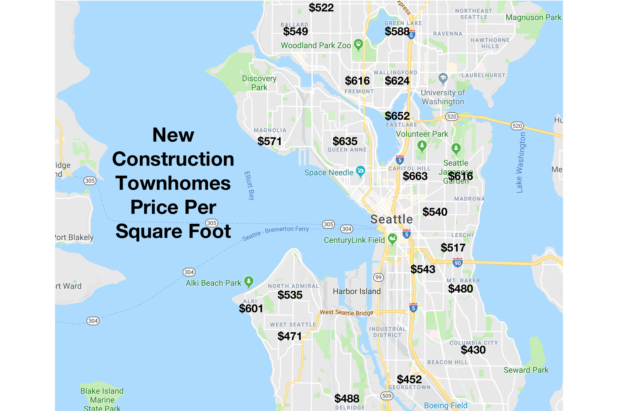 New Construction Townhomes Price Per Square Foot Urban Living